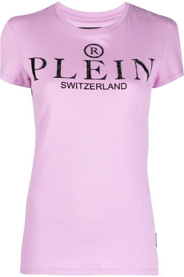 Philipp Plein T-shirt met logoprint Paars