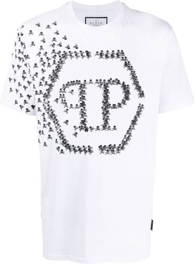 Philipp Plein T-shirt met logoprint Wit
