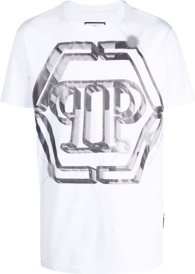 Philipp Plein T-shirt met logoprint Wit