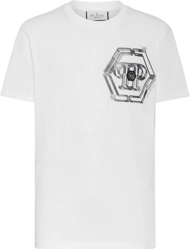 Philipp Plein T-shirt met logoprint Wit