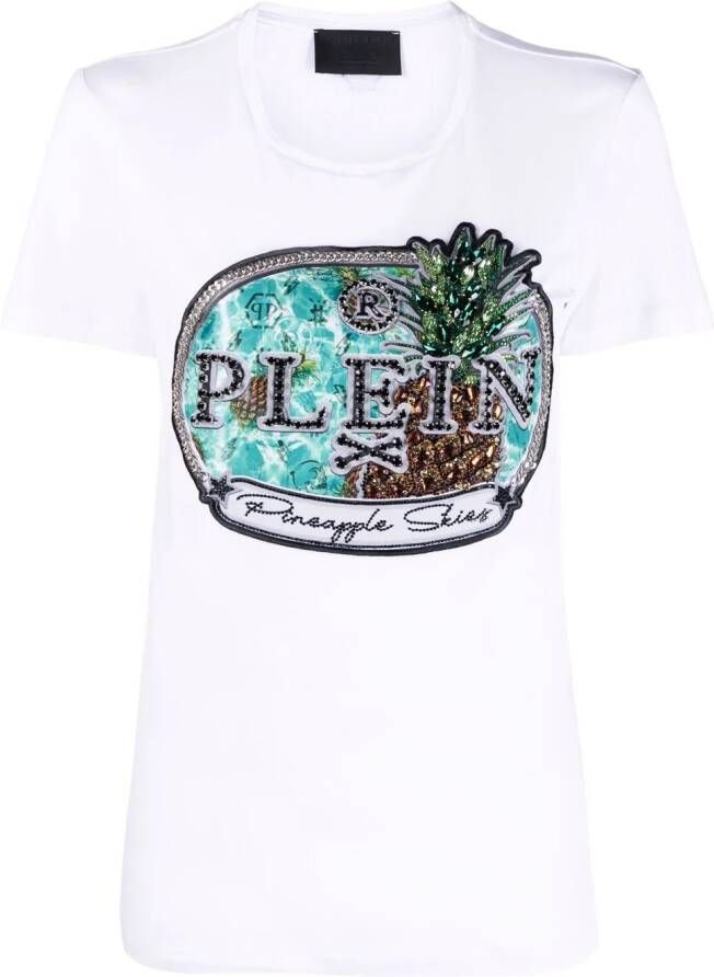 Philipp Plein T-shirt met logoprint Wit