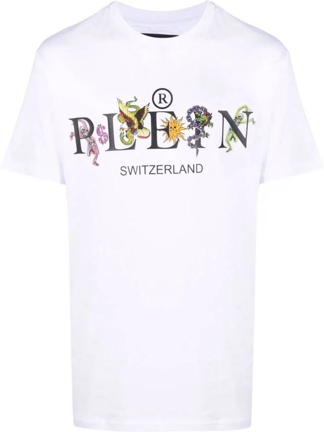 Philipp Plein T-shirt met logoprint Wit