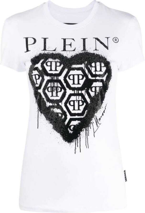Philipp Plein T-shirt met logoprint Wit