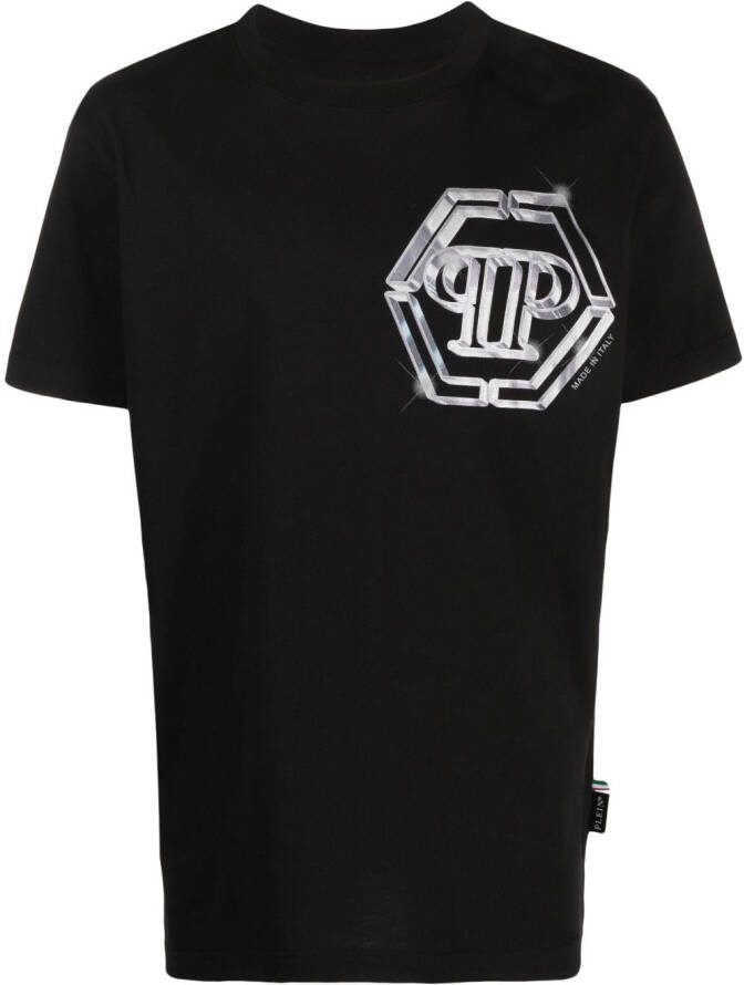 Philipp Plein T-shirt met logoprint Zwart