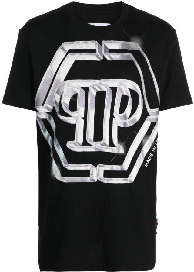 Philipp Plein T-shirt met logoprint Zwart