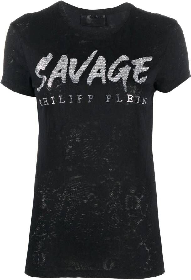 Philipp Plein T-shirt met pailletten Zwart