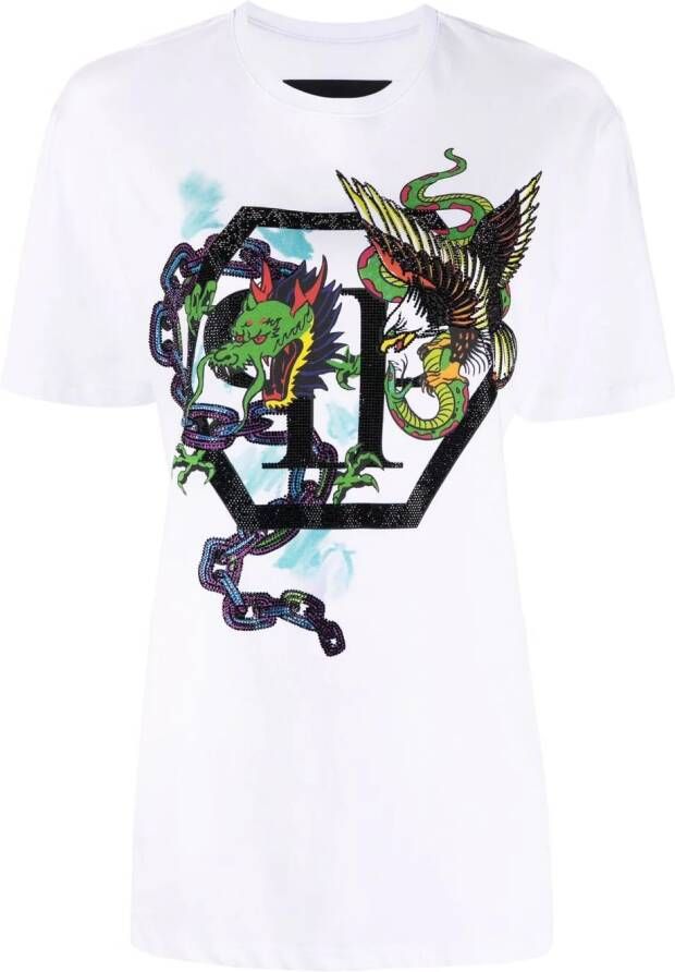 Philipp Plein T-shirt met print Wit