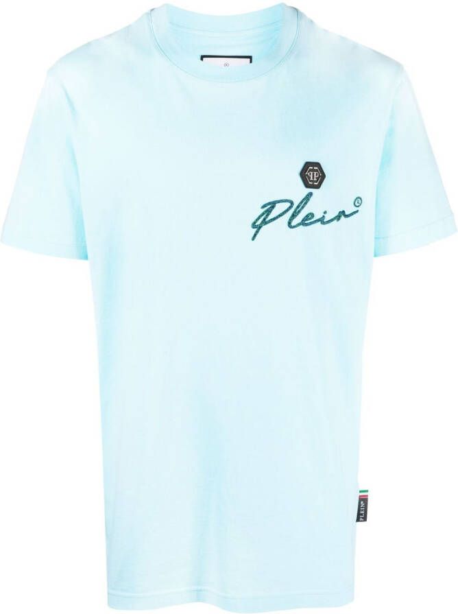 Philipp Plein T-shirt met ronde hals Blauw