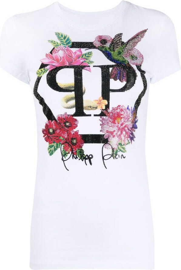 Philipp Plein T-shirt met ronde hals Wit