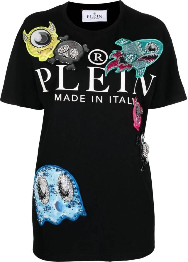 Philipp Plein T-shirt met ronde hals Zwart