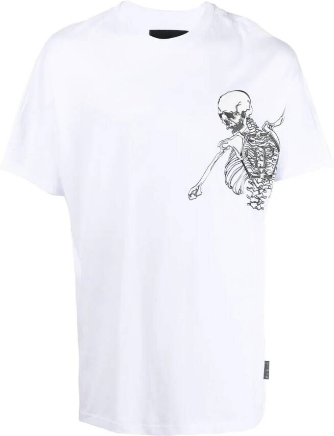 Philipp Plein T-shirt met skeletprint Wit