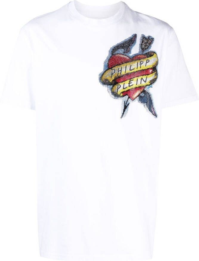 Philipp Plein T-shirt met tatoeageprint Wit