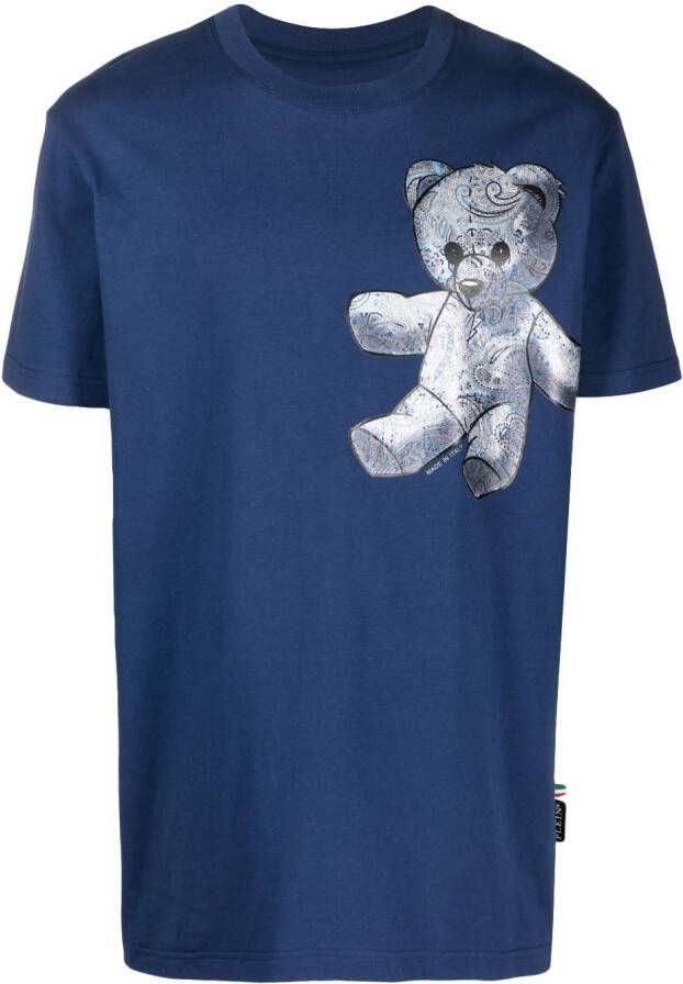 Philipp Plein T-shirt met teddybeerprint Blauw