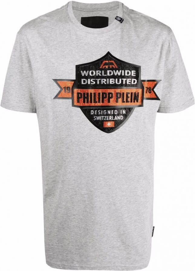 Philipp Plein T-shirt met tekst Grijs