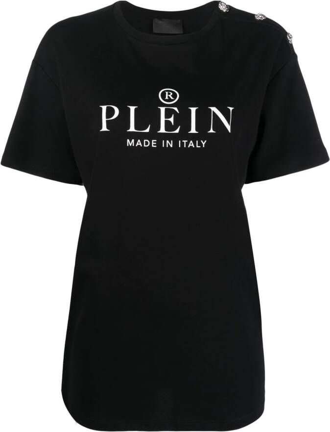 Philipp Plein T-shirt met tekst Zwart