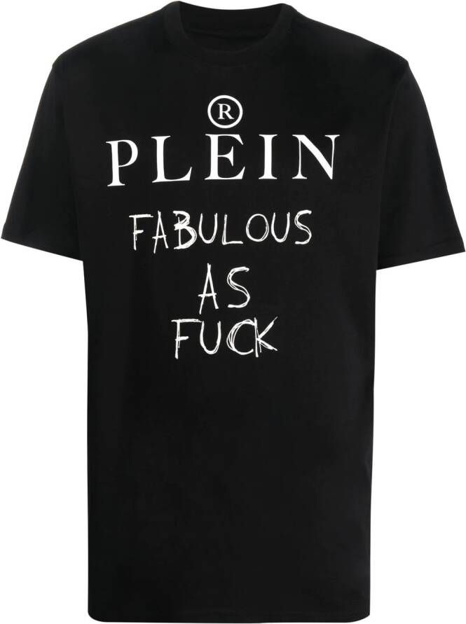 Philipp Plein T-shirt met tekst Zwart