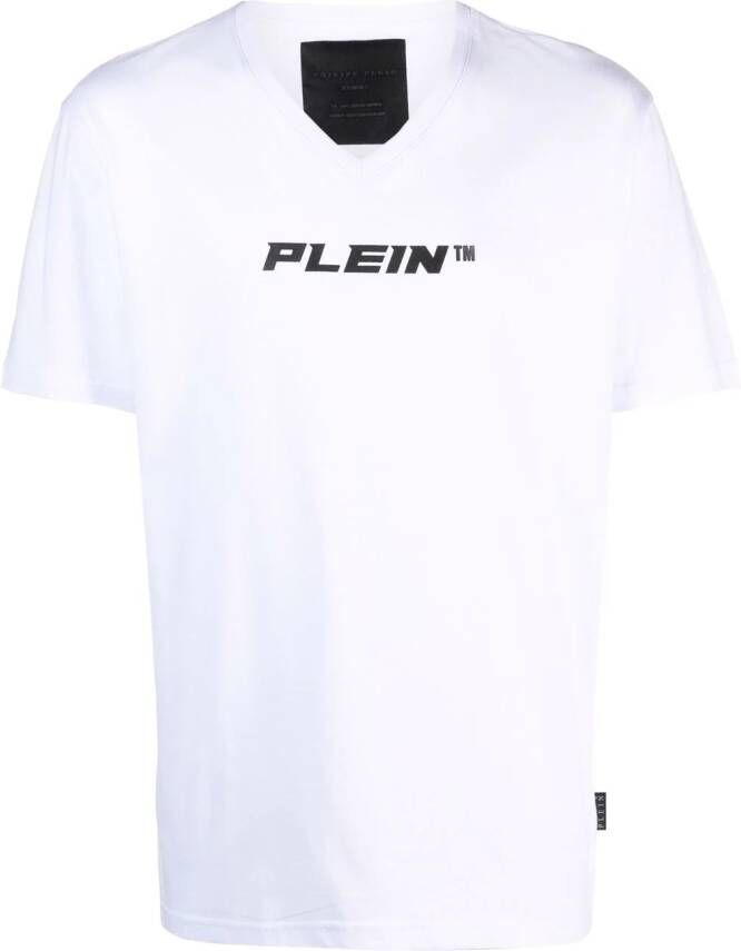 Philipp Plein T-shirt met V-hals Wit