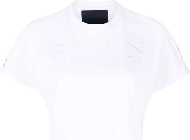 Philipp Plein T-shirt verfraaid met kristallen Wit