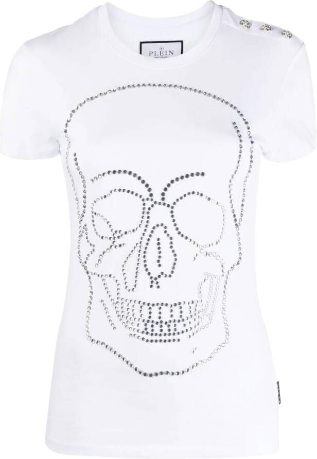 Philipp Plein T-shirt verfraaid met kristallen Wit