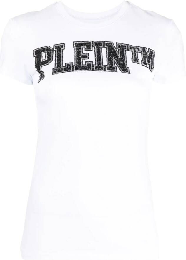 Philipp Plein T-shirt verfraaid met kristallen Wit