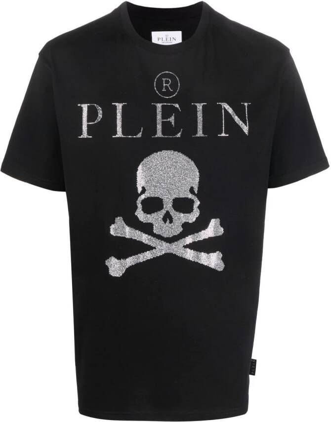 Philipp Plein T-shirt verfraaid met kristallen Zwart