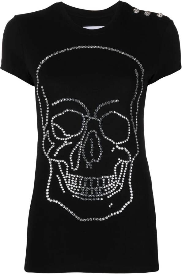 Philipp Plein T-shirt verfraaid met kristallen Zwart