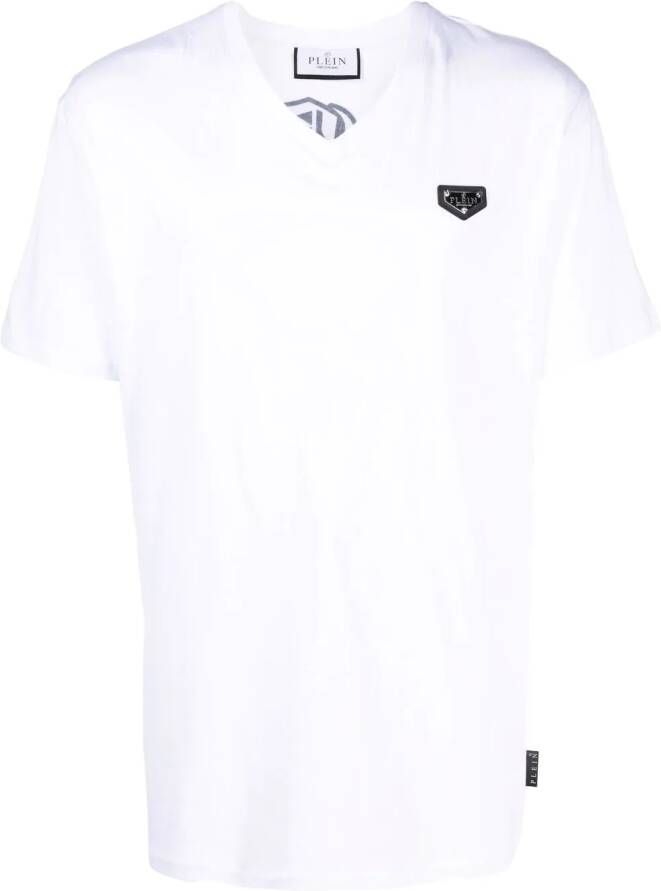 Philipp Plein T-shirt verfraaid met stras Wit