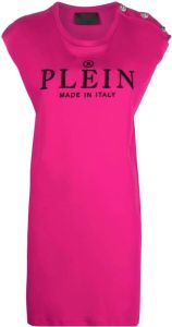 Philipp Plein T-shirtjurk met geborduurd logo Roze