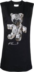 Philipp Plein T-shirtjurk verfraaid met kristallen Zwart