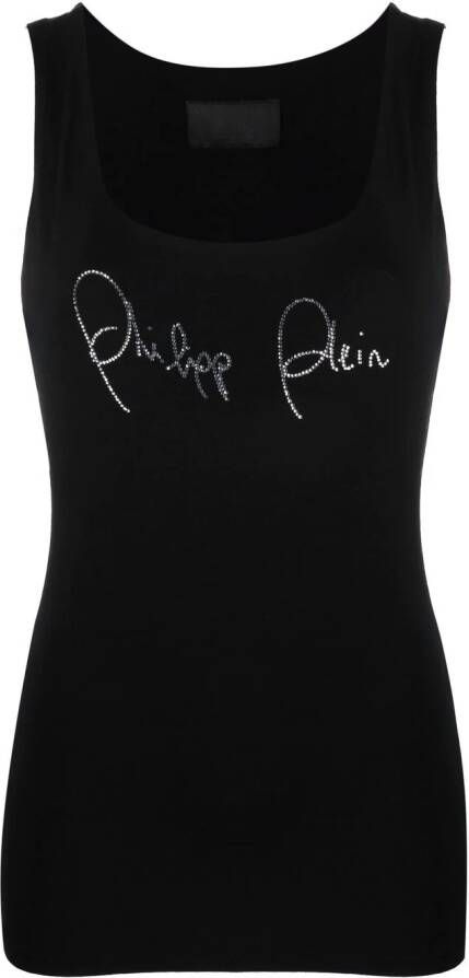 Philipp Plein Tanktop met logo Zwart
