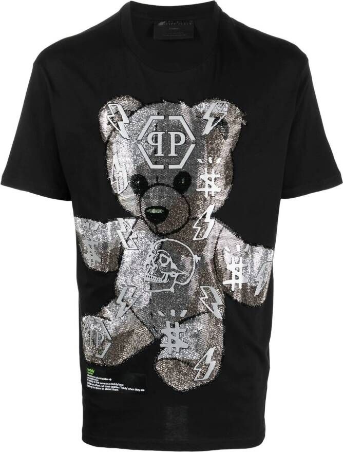 Philipp Plein T-shirt met teddybeerprint Zwart
