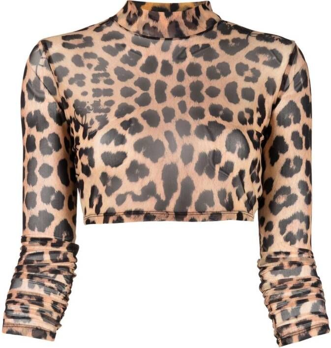 Philipp Plein Top met luipaardprint Bruin