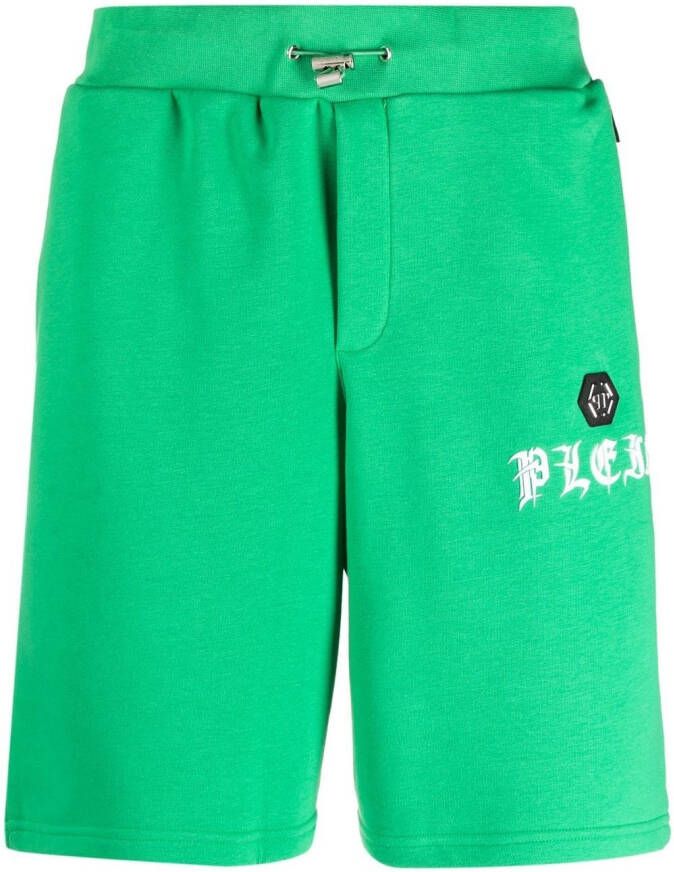 Philipp Plein Trainingsshorts met logoplakkaat Groen