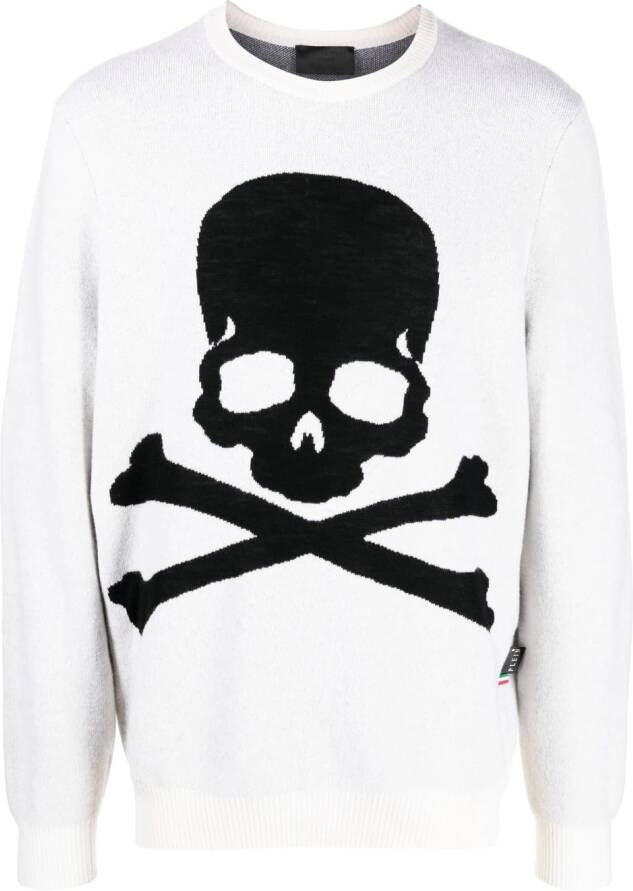 Philipp Plein Trui met ronde hals Wit