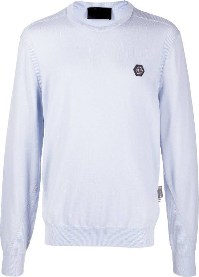 Philipp Plein Trui van merinowol Blauw