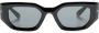 Philipp Plein Eyewear Zonnebril met rechthoekig montuur Zwart - Thumbnail 1