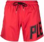 Philipp Plein Zwembroek met logoprint Rood - Thumbnail 1