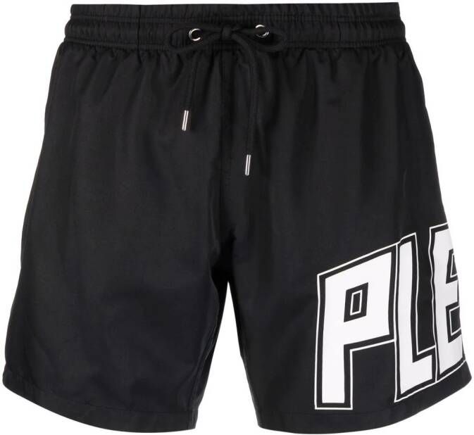Philipp Plein Zwembroek met logoprint Zwart