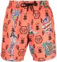 Philipp Plein Zwembroek met monogramprint Oranje - Thumbnail 1