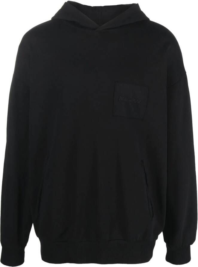 Philippe Model Paris Hoodie met geborduurd logo Zwart