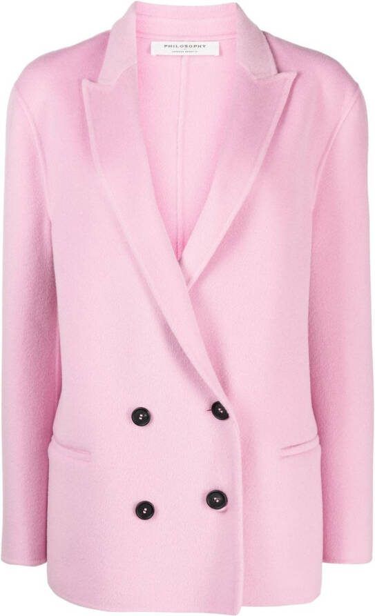 Philosophy Di Lorenzo Serafini Jas met dubbele rij knopen Roze