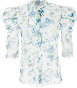 Philosophy Di Lorenzo Serafini floral-print puff-sleeve blouse Wit