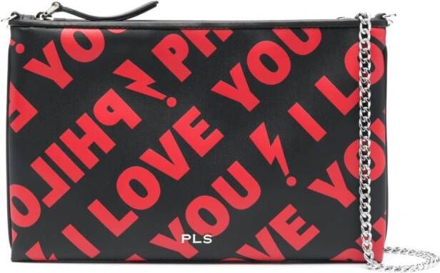 Philosophy Di Lorenzo Serafini I Love You leren crossbodytas Zwart