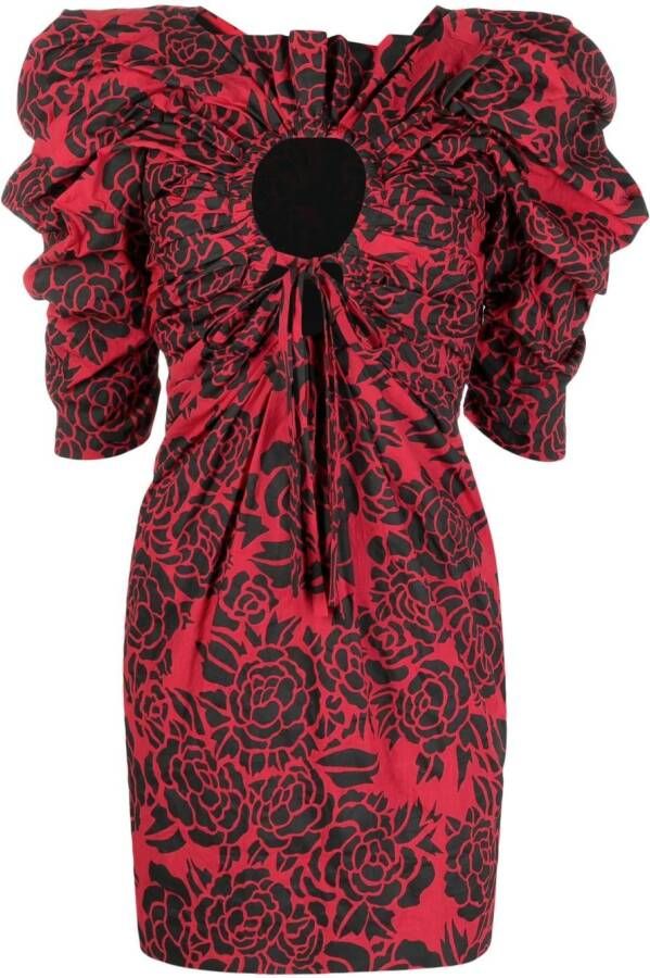 Philosophy Di Lorenzo Serafini Jurk met pofmouwen Rood