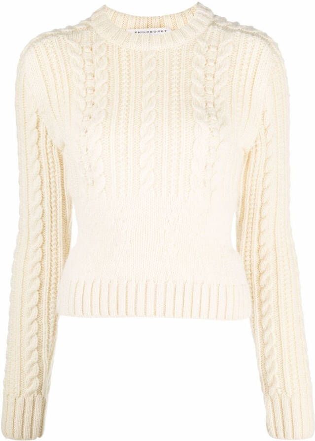 Philosophy Di Lorenzo Serafini Kabelgebreide trui Beige