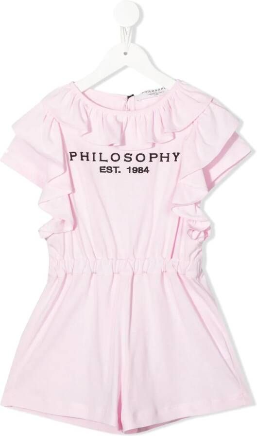 Philosophy Di Lorenzo Serafini Kids Playsuit met borduurwerk Roze