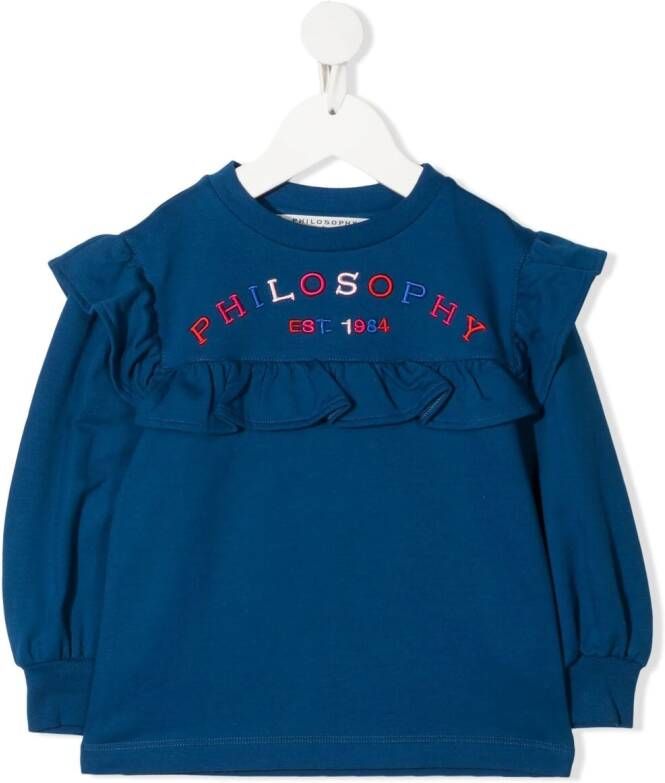 Philosophy Di Lorenzo Serafini Kids Sweater met ruche Blauw
