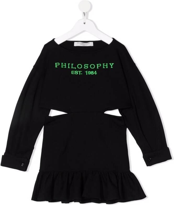 Philosophy Di Lorenzo Serafini Kids Sweaterjurk met geborduurd logo Zwart