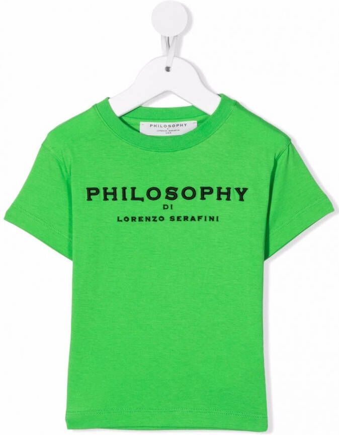 Philosophy Di Lorenzo Serafini Kids T-shirt met geborduurd logo Groen