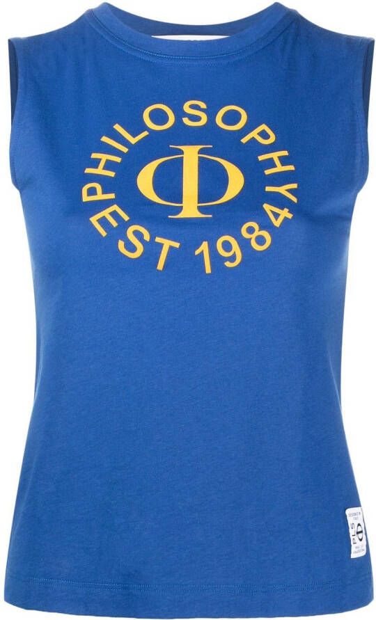 Philosophy Di Lorenzo Serafini Tanktop met logoprint Blauw